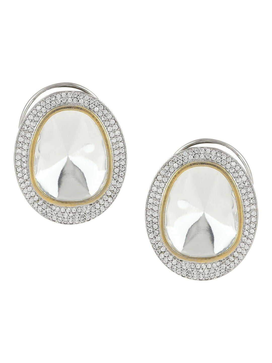 Diamond & Semi Precious Stone Oversized Studs- Ruby Raang | Grocsy