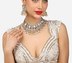 Jewel City Traditional Handcrafted Kundan Pearl Choker Necklace Set with Jhumka Earrings and Maang Tikka – Bridal Jewelry Set | Grocsy
