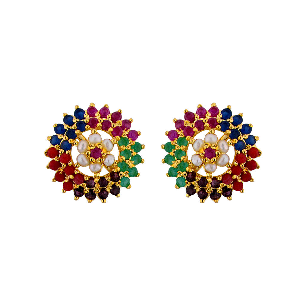 J Pearls Multi Colour Studs - Real Pearl Jewelry | Grocsy