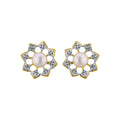 J Pearls Sun Flower Earrings - Real Pearl Jewelry | Grocsy