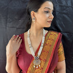 J Pearls Heena 3 Lines Rani Haar Necklace | Grocsy