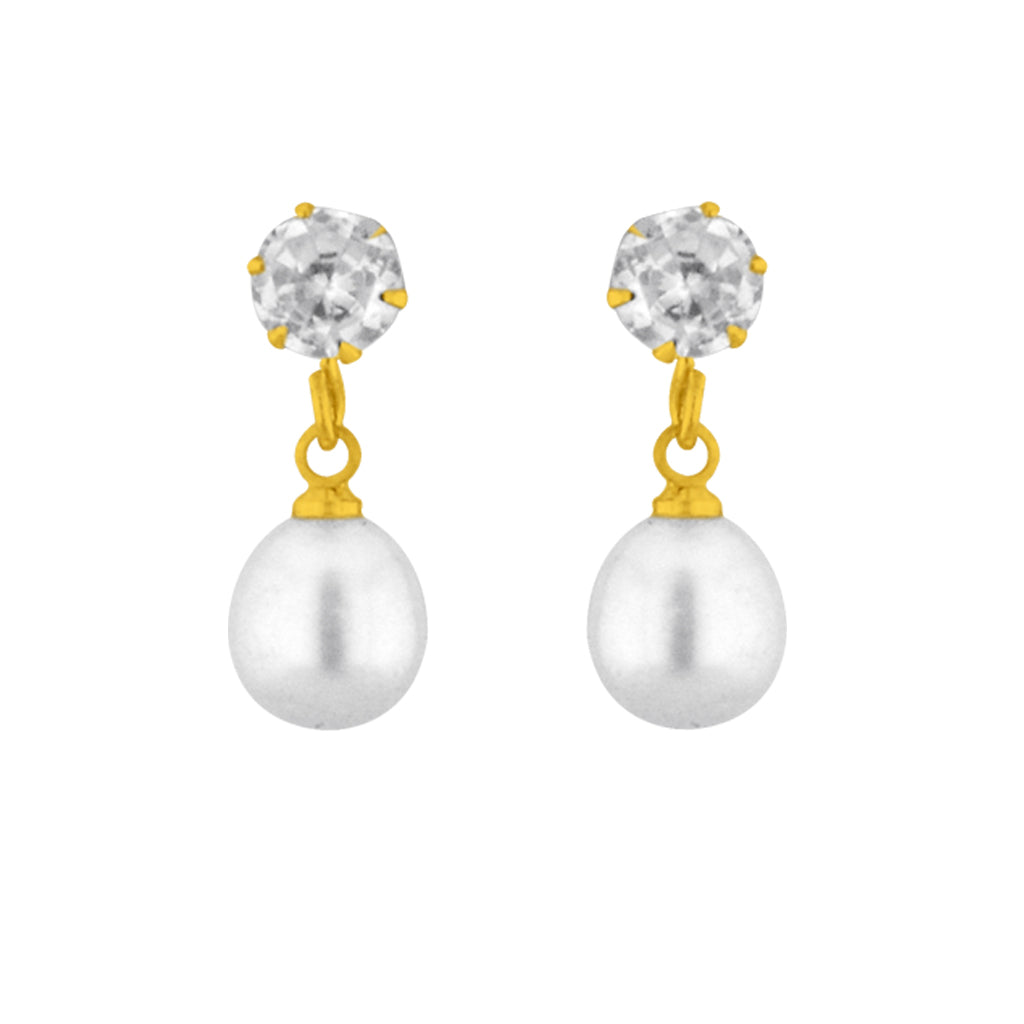 J Pearls White Drop Pearl Earrings - Real Pearl Jewelry | Grocsy