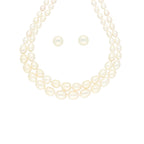 J Pearls 2 Lines Oval Pearl Necklace - Real Pearl Jewelry | Grocsy