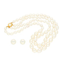 J Pearls 2 Lines Oval Pearl Necklace - Real Pearl Jewelry | Grocsy