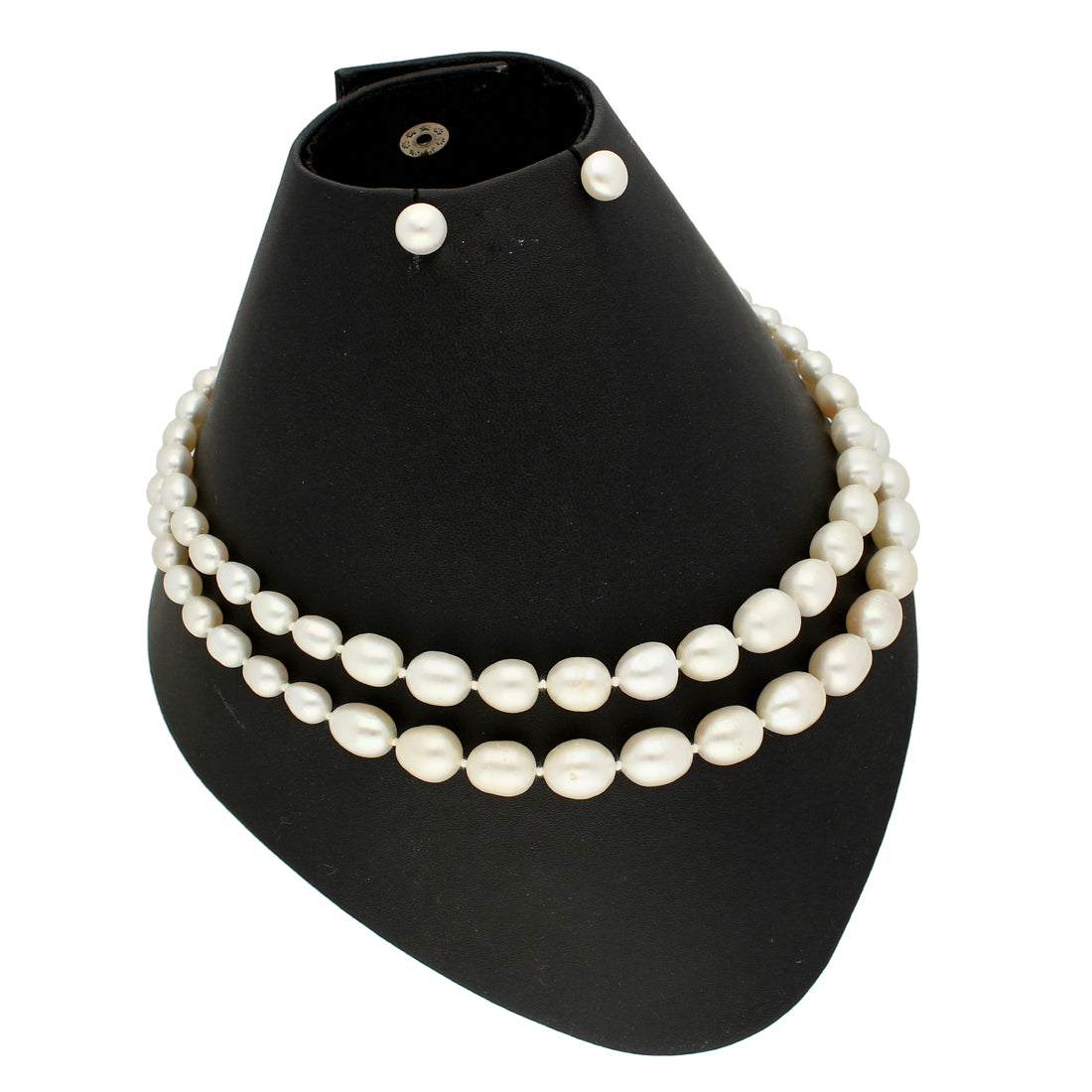 J Pearls 2 Lines Oval Pearl Necklace - Real Pearl Jewelry | Grocsy