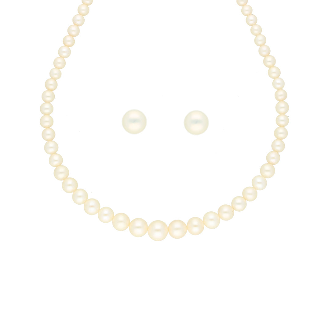 J Pearls Single Line Round Pearl Necklace - Real Pearl Jewelry | Grocsy