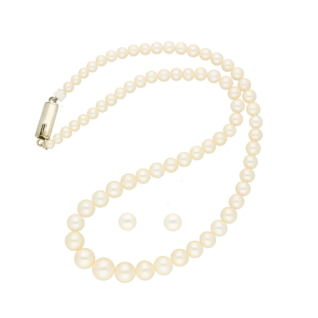 J Pearls Single Line Round Pearl Necklace - Real Pearl Jewelry | Grocsy