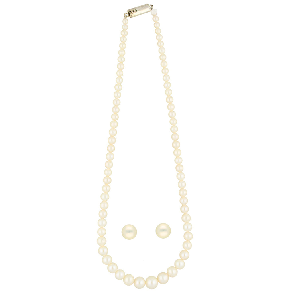 J Pearls Single Line Round Pearl Necklace - Real Pearl Jewelry | Grocsy