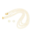 J Pearls 3 Lines Oval Pearl Necklace - Real Pearl Jewelry | Grocsy