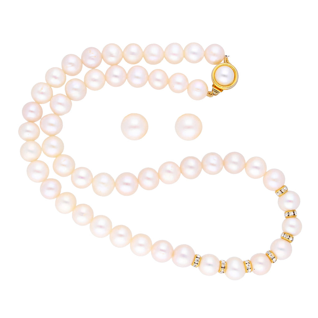 J Pearls Simple Pearl Set - Real Pearl Jewelry | Grocsy