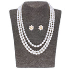 J Pearls 3 String Pearl Necklace - Real Pearl Jewelry