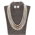 J Pearls 4 Line 4-5Mm Oval Pearl Set - Real Pearl Jewelry | Grocsy