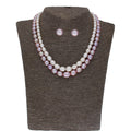 J Pearls Pahal 2 Lines Pearl Necklace Set - Real Pearl Jewelry