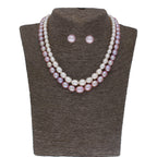 J Pearls Pahal 2 Lines Pearl Necklace Set - Real Pearl Jewelry