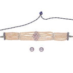 J Pearls Jaahnavi 5 Lines Round Pearl Choker - Real Pearl Jewelry | Grocsy