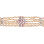 J Pearls Jaahnavi 5 Lines Round Pearl Choker - Real Pearl Jewelry | Grocsy