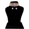 J Pearls Jaahnavi 5 Lines Round Pearl Choker - Real Pearl Jewelry | Grocsy