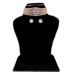 J Pearls Jaahnavi 5 Lines Round Pearl Choker - Real Pearl Jewelry | Grocsy