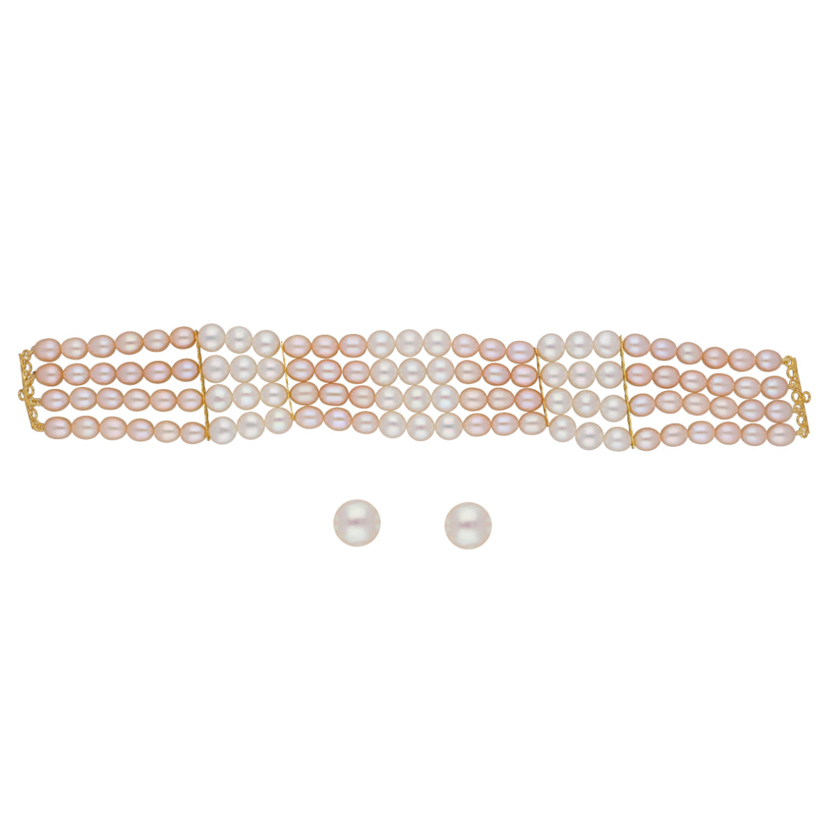 J Pearls Jabala 4 Lines Pearl Choker - Real Pearl Jewelry | Grocsy