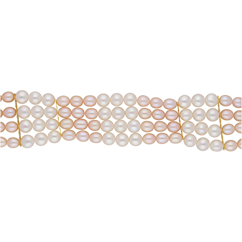 J Pearls Jabala 4 Lines Pearl Choker - Real Pearl Jewelry | Grocsy
