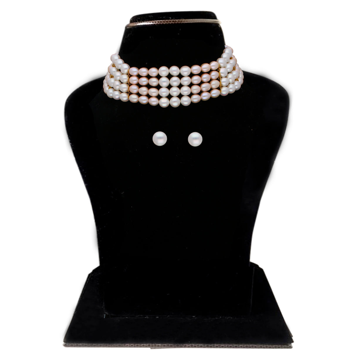 J Pearls Jabala 4 Lines Pearl Choker - Real Pearl Jewelry | Grocsy