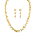 J Pearls Single Line Peach Pearl Classic Set - Real Pearl Jewelry