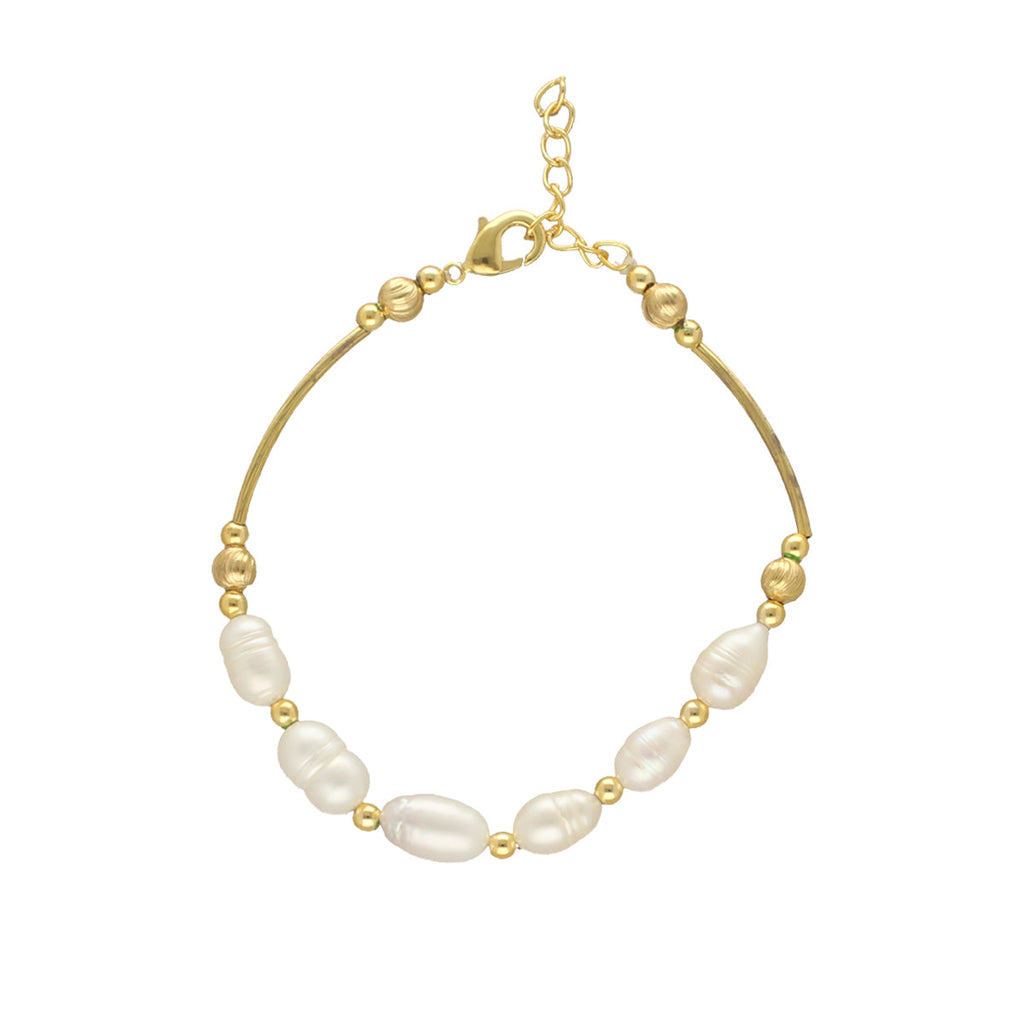 J Pearls Zenia 1 Line Pearl Bracelet | Grocsy