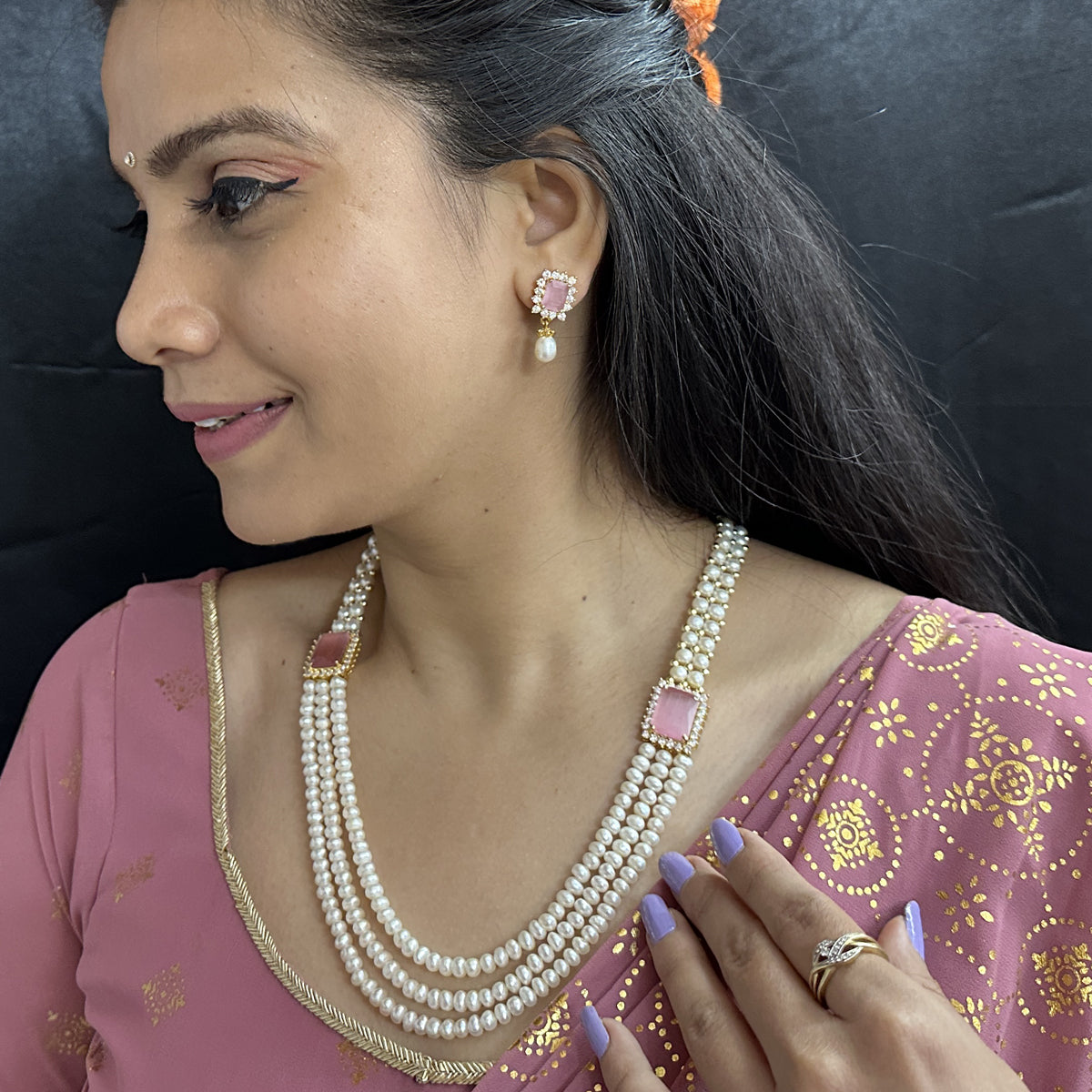J Pearls Eva 3 String Pearl Necklace | Grocsy