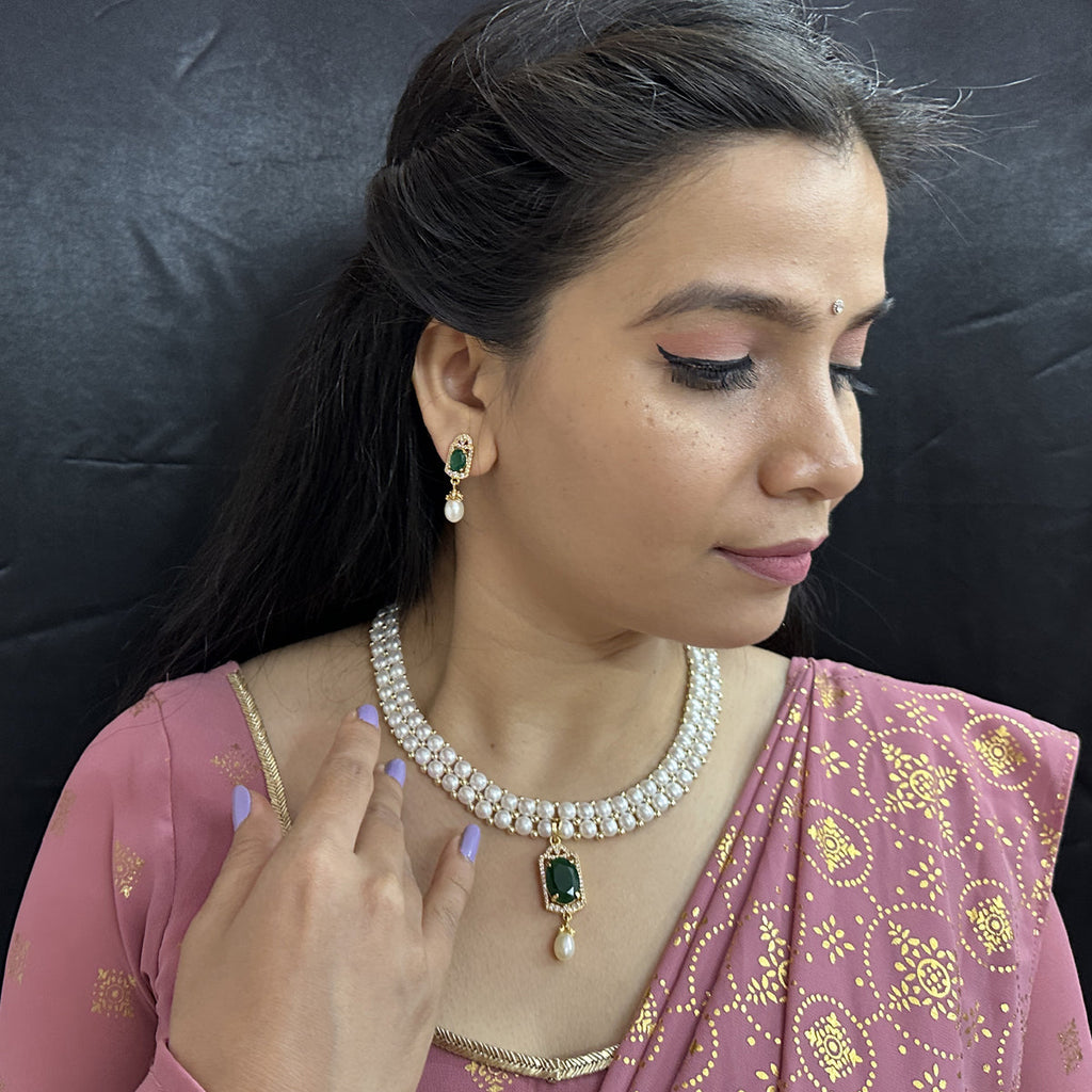 J Pearls Hiya 2 Lines Pearl Necklace | Grocsy