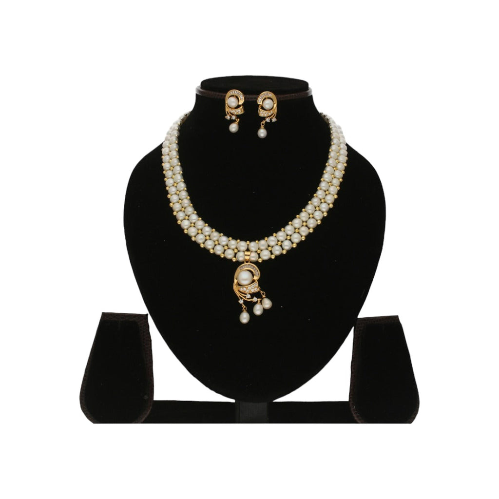 J Pearls Ehani 2 Lines Pearl Necklace | Grocsy