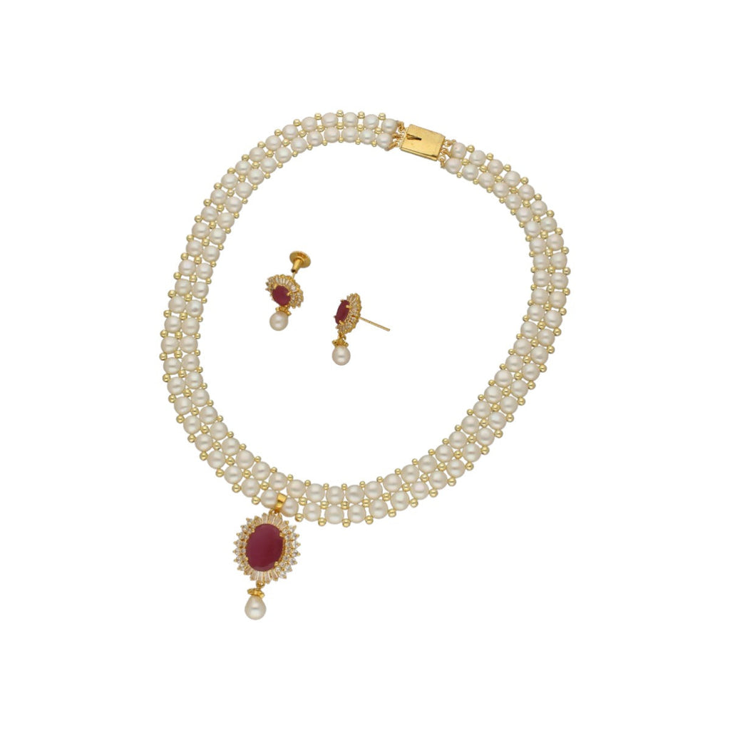 J Pearls Falak 2 Lines Pearl Necklace | Grocsy