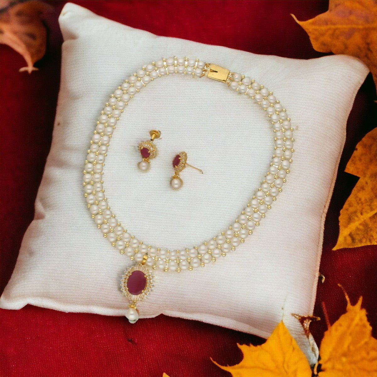 J Pearls Falak 2 Lines Pearl Necklace | Grocsy
