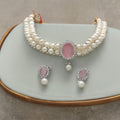 J Pearls Designer 2 Lines White Pearl Choker | Grocsy