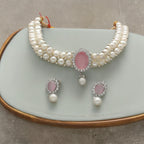 J Pearls Designer 2 Lines White Pearl Choker | Grocsy