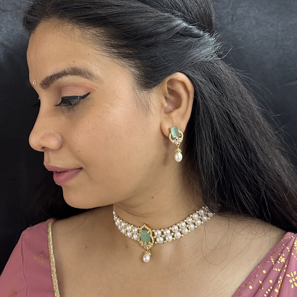 J Pearls Charming 2 String White Pearl Choker | Grocsy
