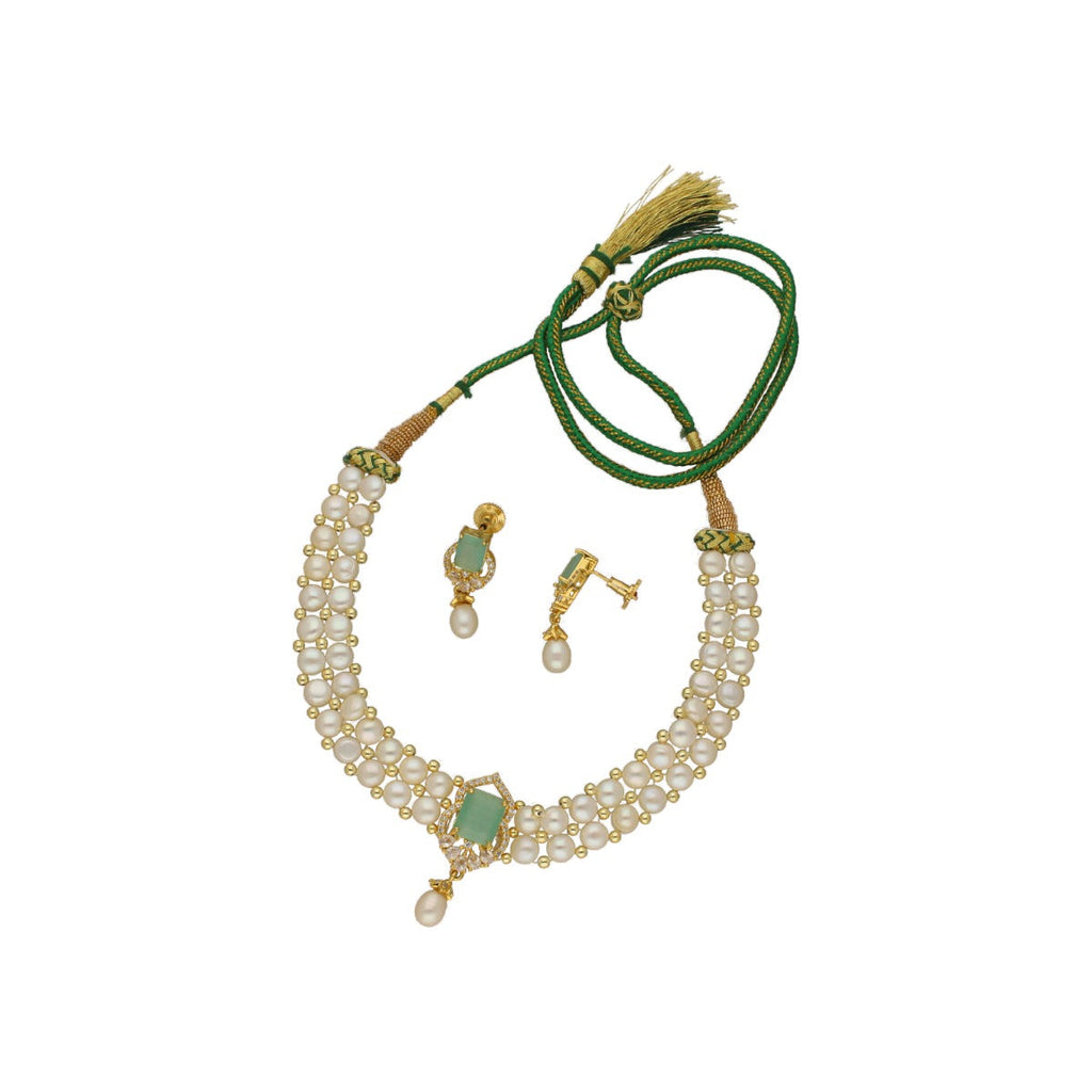 J Pearls Charming 2 String White Pearl Choker | Grocsy