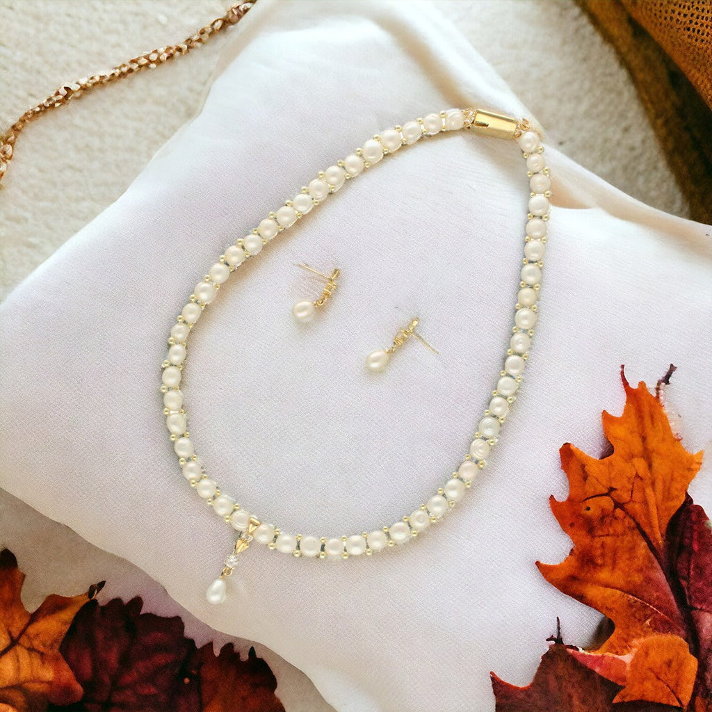 J Pearls Jabi 1 Line Pearl Necklace | Grocsy