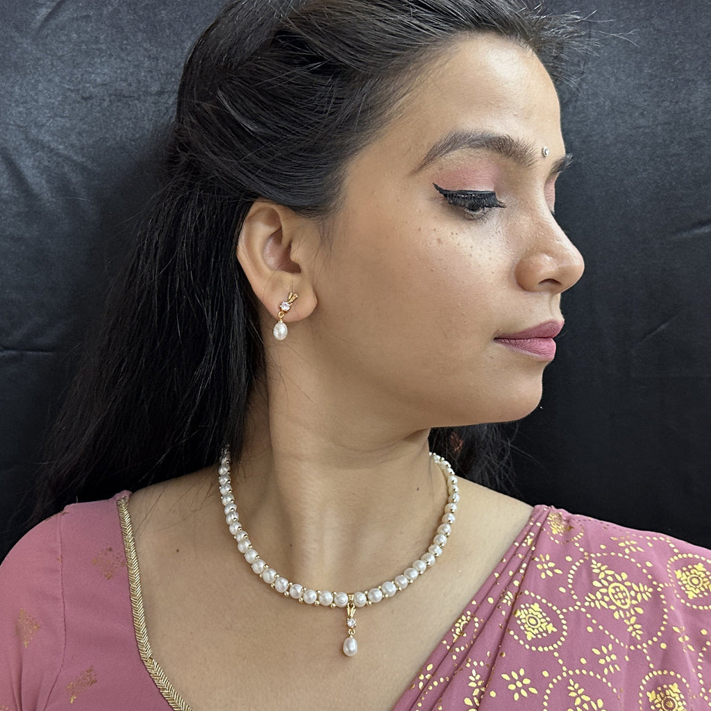 J Pearls Jabi 1 Line Pearl Necklace | Grocsy