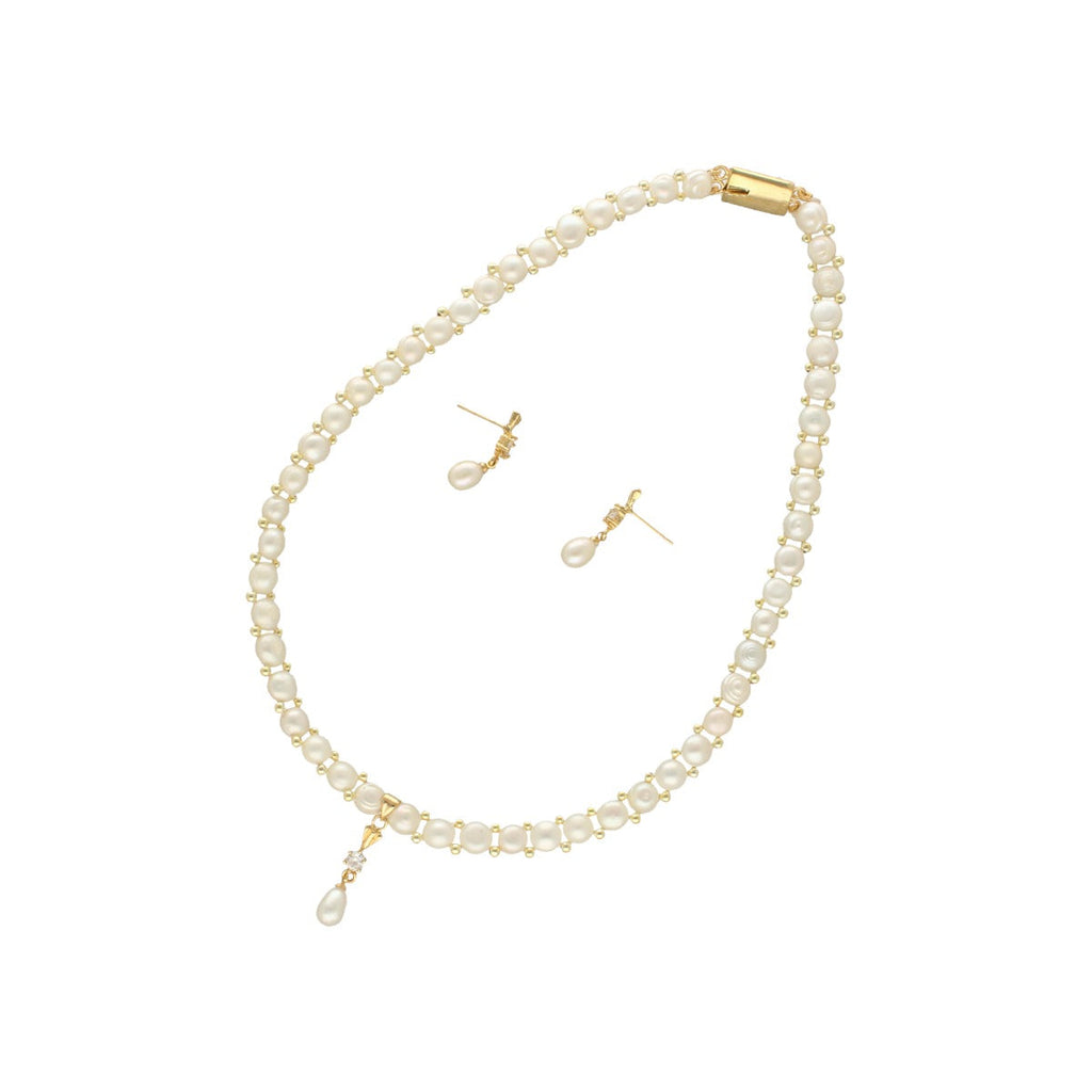 J Pearls Jabi 1 Line Pearl Necklace | Grocsy
