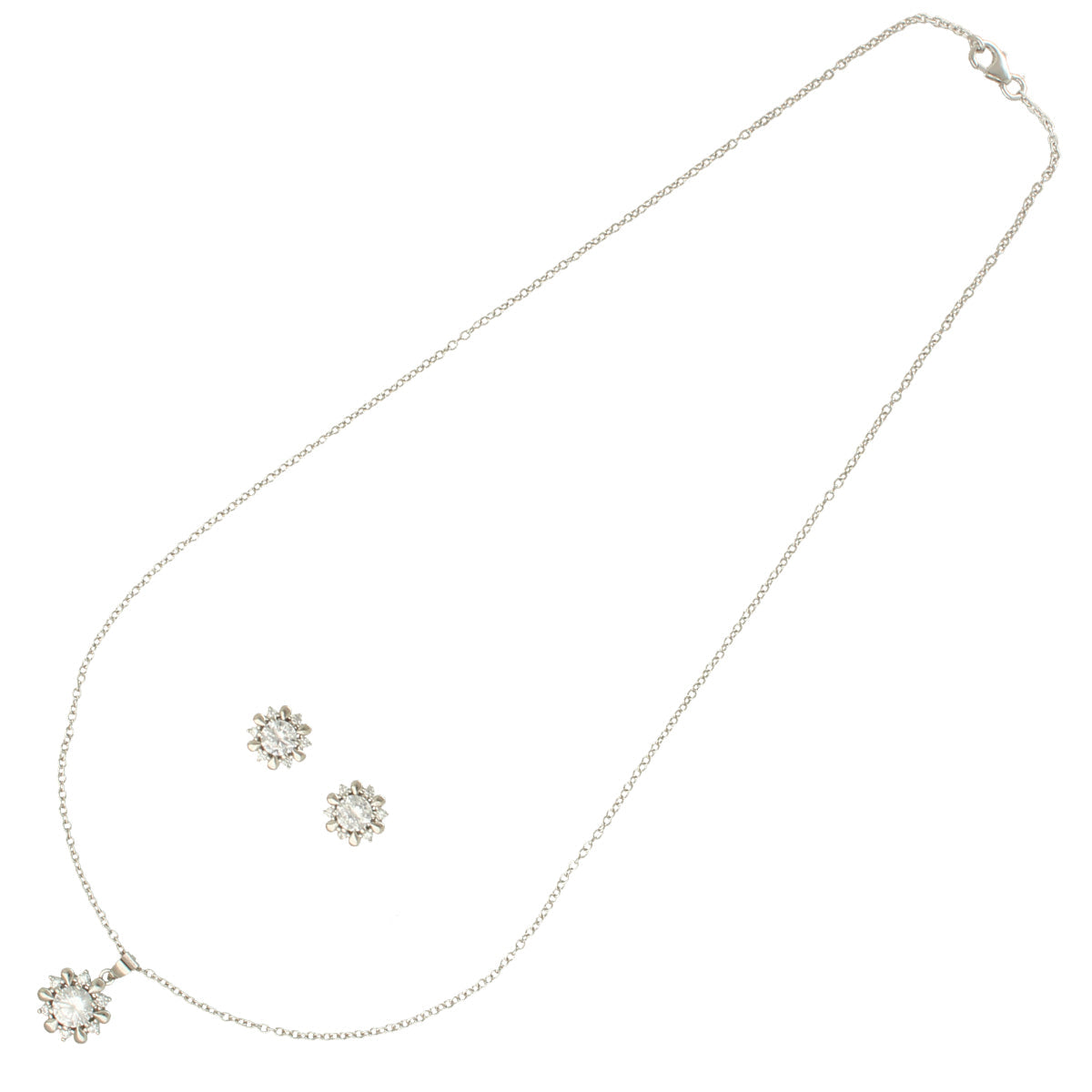 J Pearls Modern 925 Silver Pendant Set | Grocsy