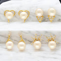 J Pearls Zuri Pearl Earrings Pack 4