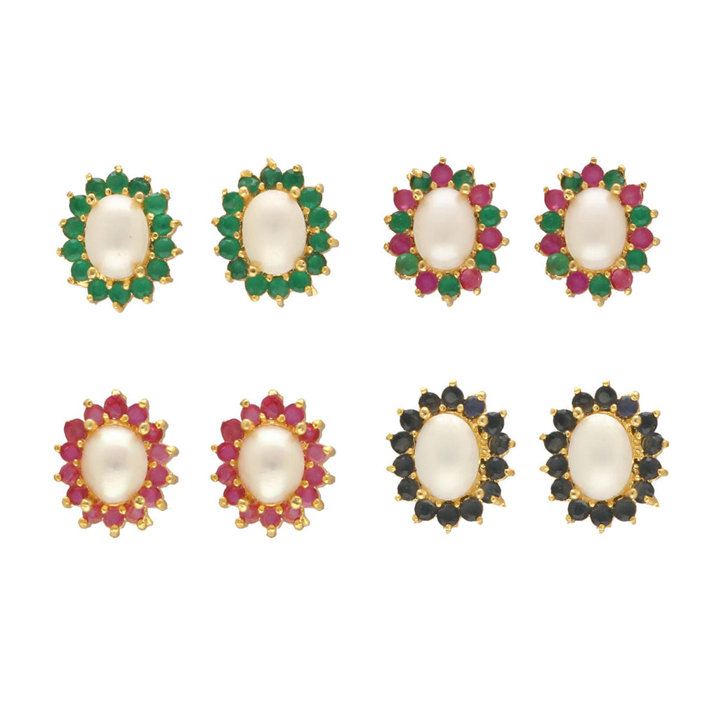 J Pearls Lubov Pearl Earrings Pack 4
