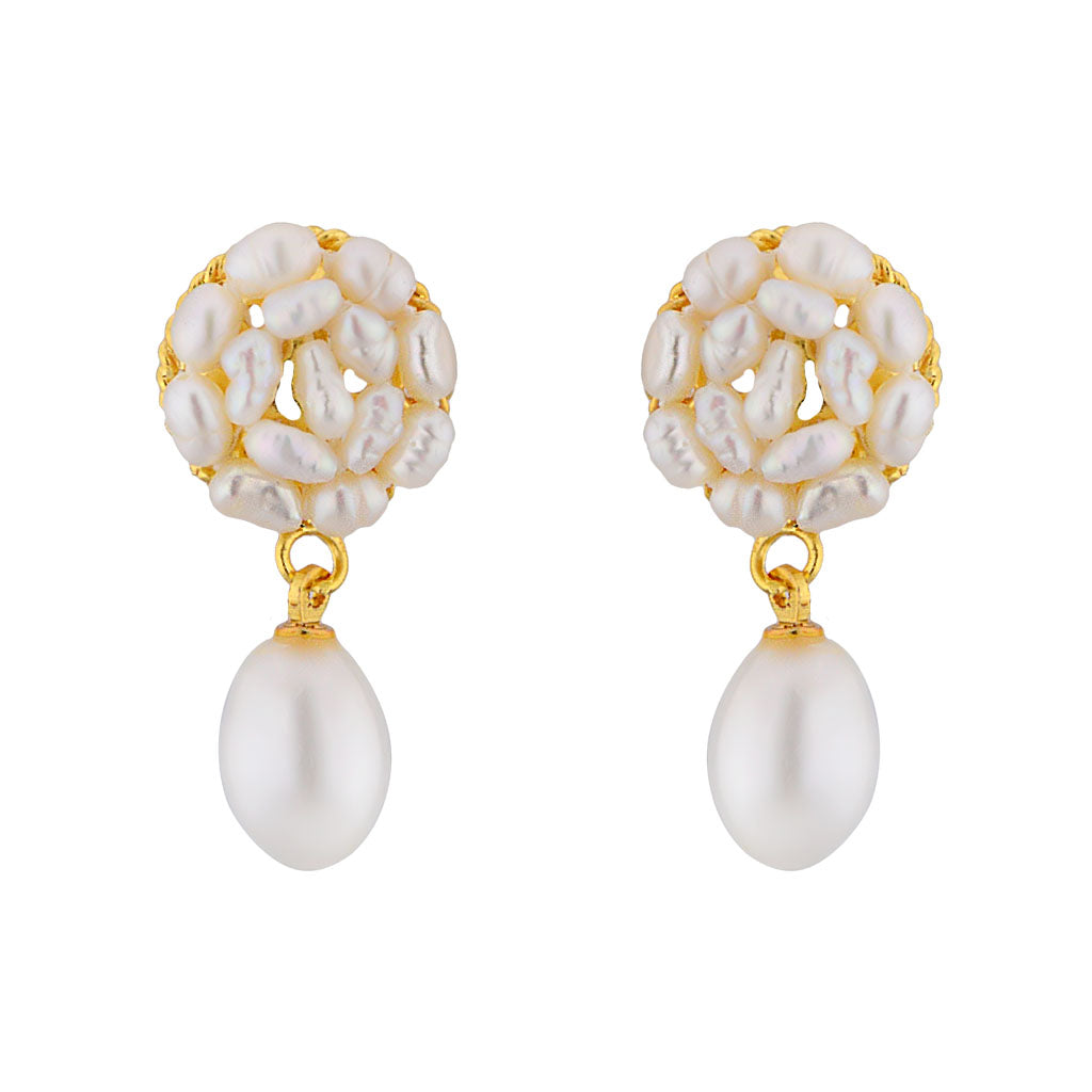 J Pearls Aura Drop Pearl Earrings - Real Pearl Jewelry | Grocsy