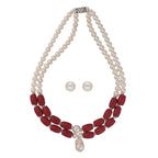 J Pearls Cherry 2 Lines Round Pearl Necklaces | Grocsy