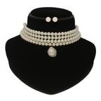 J Pearls Iha 4 Lines Round Pearl Choker Set | Grocsy