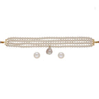 J Pearls Iha 4 Lines Round Pearl Choker Set | Grocsy