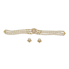 J Pearls Zivah 3 Lines Pearl Choker Set | Grocsy