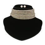 J Pearls Qiyara 7 Lines Baroque Pearl Choker Set | Grocsy