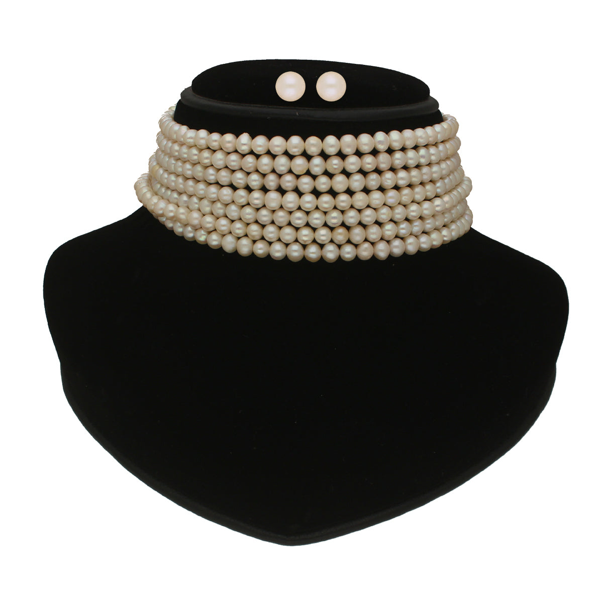 J Pearls Qiyara 7 Lines Baroque Pearl Choker Set | Grocsy