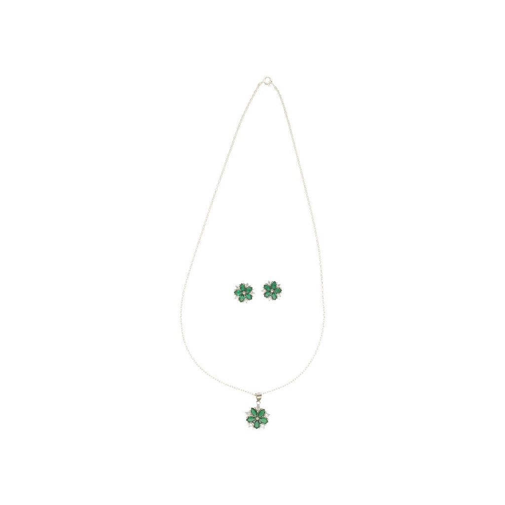 J Pearls Faris 925 Silver Pendant Set | Grocsy